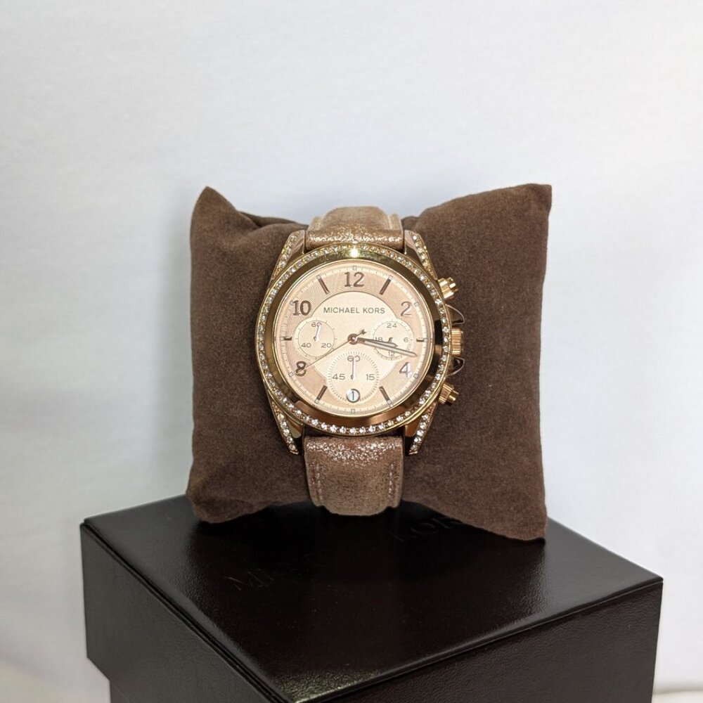 MICHAEL KORS MK5460 Rose Gold Stainless Steel Leather Women's Chronograph Watch